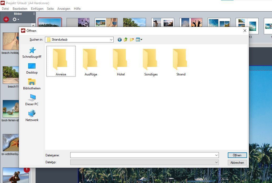 Testbild Titel Bilder laden im Fotobuch Designer